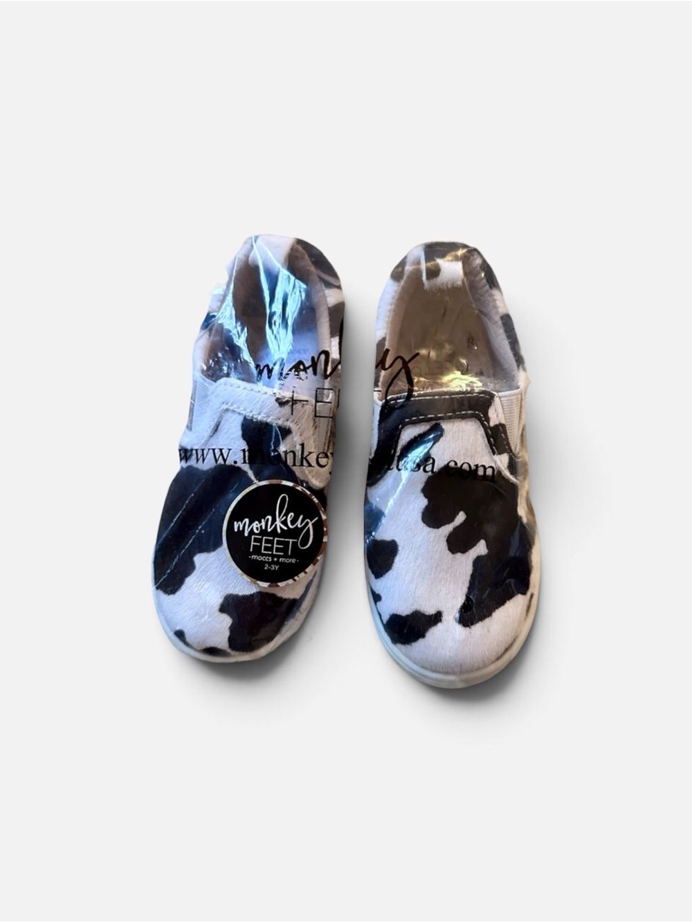 NWT Monkey Feet Mohair Cow Print Shoes